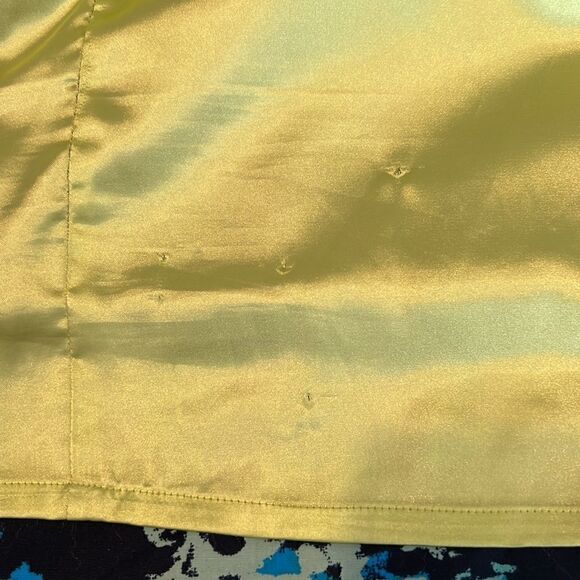 T Tahari navy blue sheath w/print band green & blue zipper & green lining - Picture 7 of 15